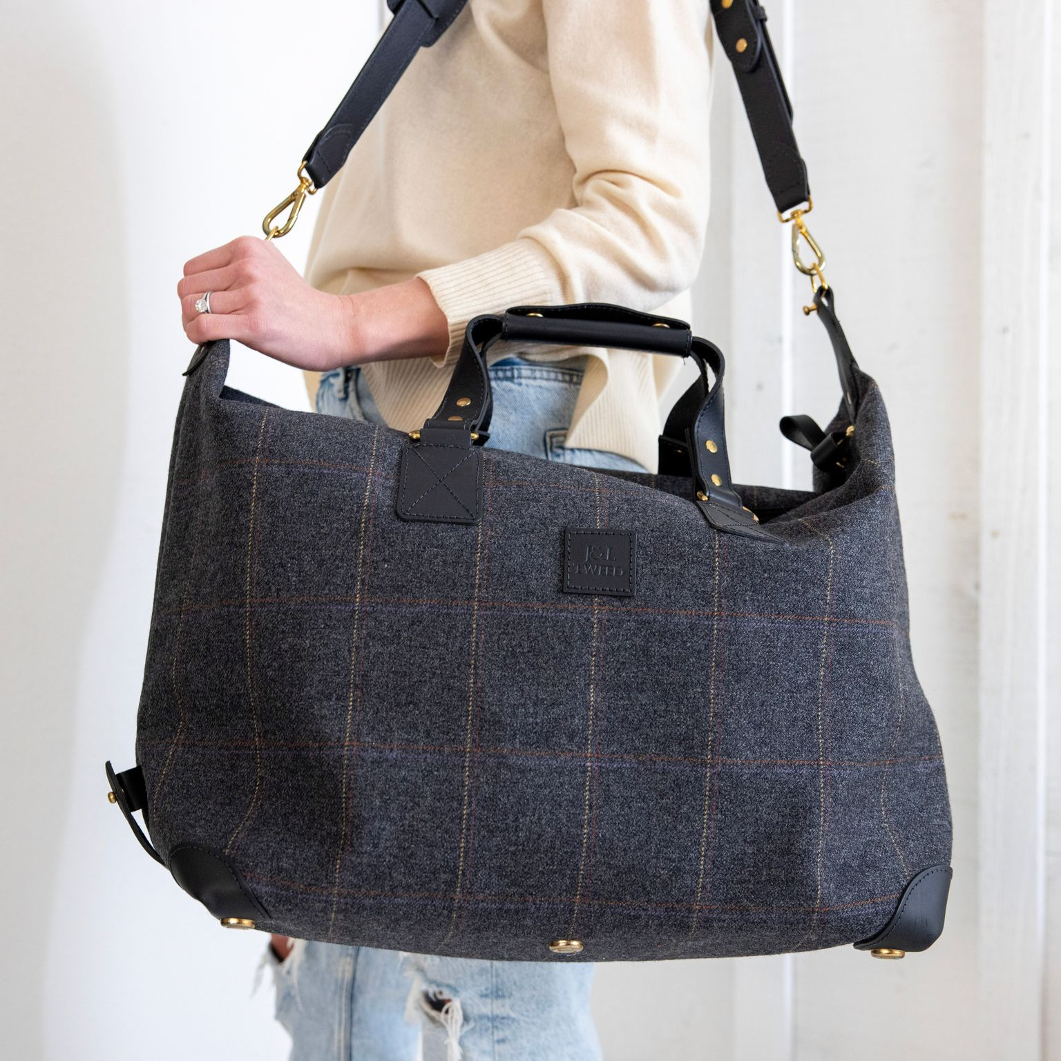 J&L Tweed <br> Chambers Weekender Bag Black Isle Tweed